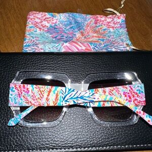 Lilly Pulitzer “Splashdance” bold colorful square sunglasses